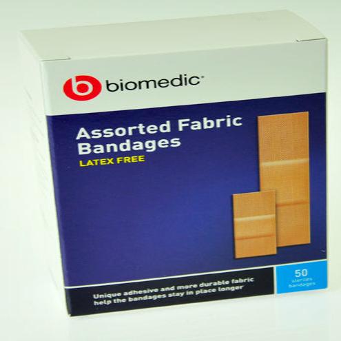 Biomedic Fabric Bandages, Latex Free (Box Size 50 & 80 Available)