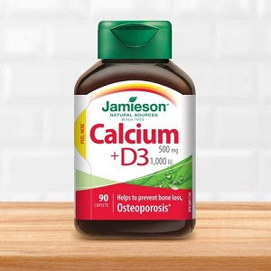 Jamieson Calclium 500mg with Vitamin D 1000 IU, 90 Caplets