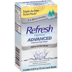 Refresh Optive Advanced Lubricating Eye Drops, 10ml & 2x10ml Boxs Available