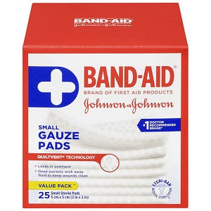 J&J Band-Aid Gauze Pads - 2x2, 3x3, 4x4 Inchs