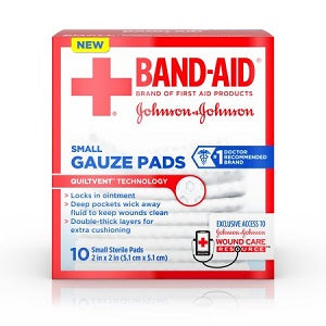 J&J Band-Aid Gauze Pads - 2x2, 3x3, 4x4 Inchs