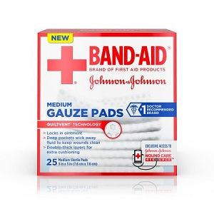 J&J Band-Aid Gauze Pads - 2x2, 3x3, 4x4 Inchs