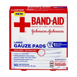 J&J Band-Aid Gauze Pads - 2x2, 3x3, 4x4 Inchs