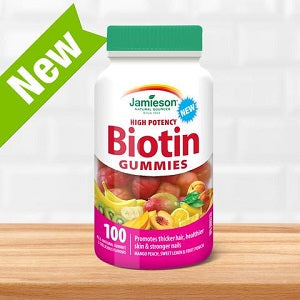 Jamies Biotin Gummies High Potency - Mango Peach, Sweet Lemon & Fruit Punch, 100 Gummies