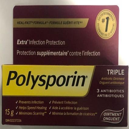 Polysporin Triple Antibiotic Ointment, Box Sizes Available 15g & 30g