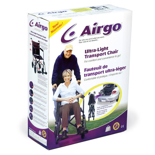 Airgo Ultralight Transport Chair (Black, 19")