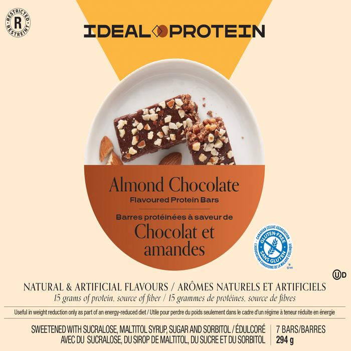 Ideal Protein, Almond Chocolate Flavored Bars, 7 Bars