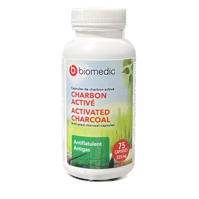 Biomedic Activated Charcoal, Antiflatulet & Antigas - 225mg (75 Capsules)