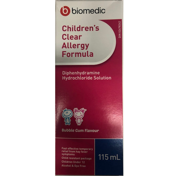 Biomedic Child Allergy 625mg Liquid, Bubble Gum Flavour (115ml)