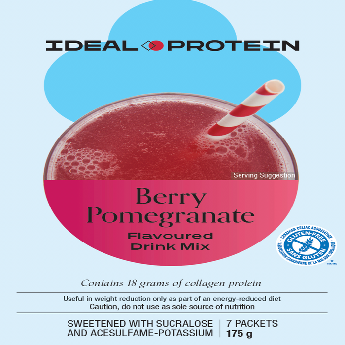 Ideal Protein, Berry Pomegranate Drink Mix, 7 Packets