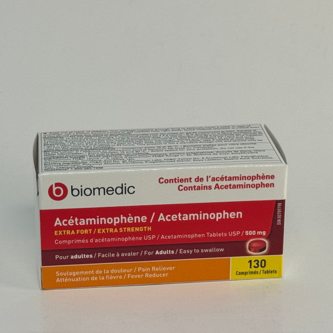 Biomedic Acetaminophen 500mg Extra Strength (130 Tablets)