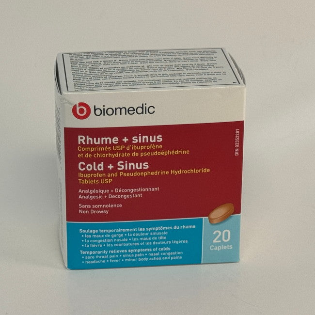 Biomedic Cold & Sinus Non-Drowsy Decongestant (20 Caplets)