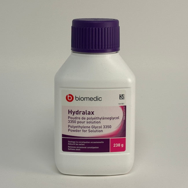 Biomedic Hydralax Powder Polyethylene Glycol, Constipation Relief 3350, (238g, 510g)