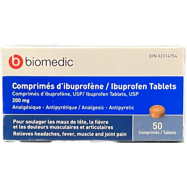 Biomedic Ibuprofen 200 mg Tablets, 50 Tablets