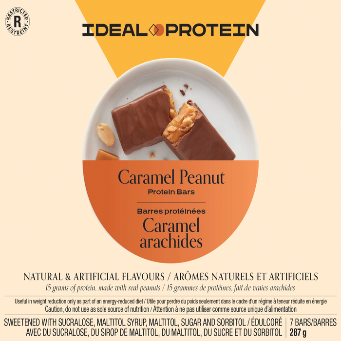 Ideal Protein, Caramel Peanut Bar, 7 Bars