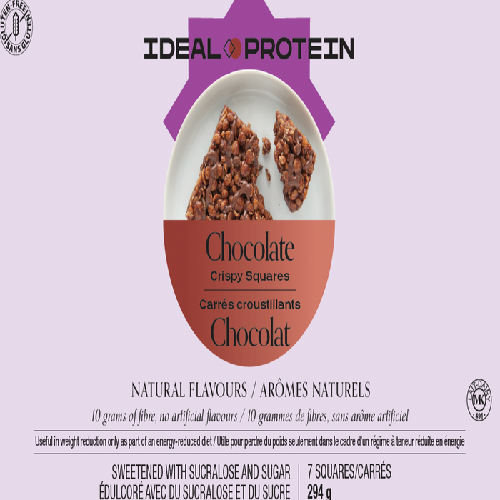 Ideal Protein, Chocolate Crispy Squares, 7 squares