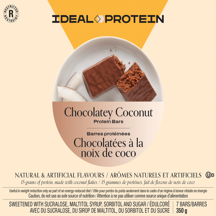 Ideal Protein, Chocolatey Coconut Bars, 7 Bars