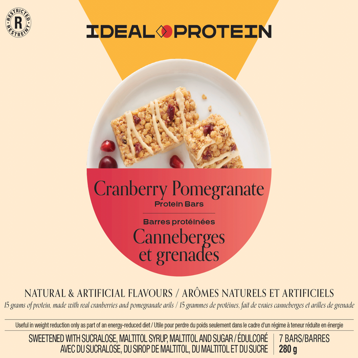 Ideal Protein, Cranberry Pomegranate Bars, 7 Bars