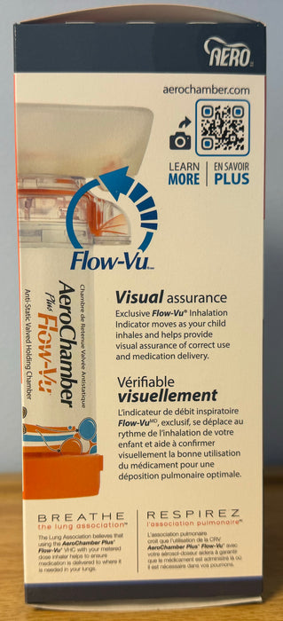 Aerochamber Plus Flow-Vu with Masks - (0-18 Months, 1-5 Years, Adult Small, Adult Large Mask)