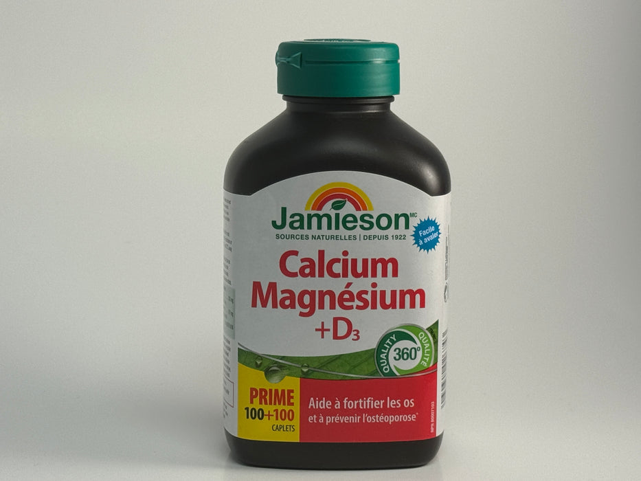 Jamieson Calcium & Magnesium with Vitamin D3, 100 + 100 Caplets