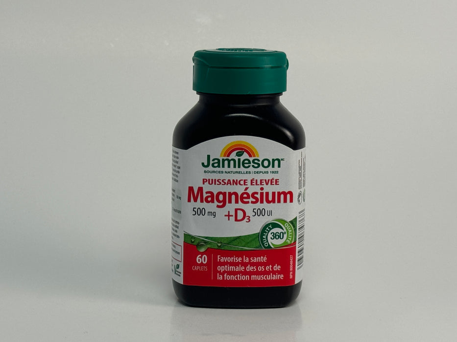 Jamieson Magnesium 500mg + D3 500IU (60 Tablets)