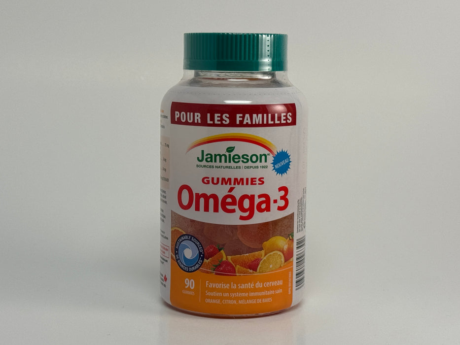 Jamieson Omega-3 Gummies - Orange, Lemon, Mixed Berry Flavours (90 Gummies)