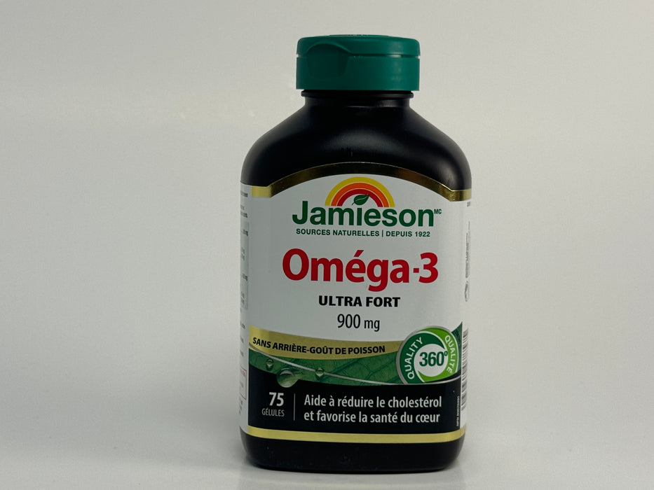 Jamieson Omega-3 900mg, Ultra Strength Softgels (75 Softgels)