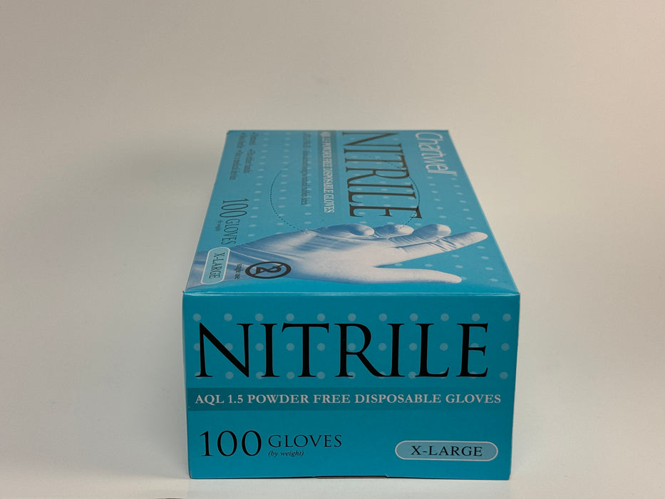 Various Sizes Of Blue Nitrile Gloves (Chartwell) - 100/Box