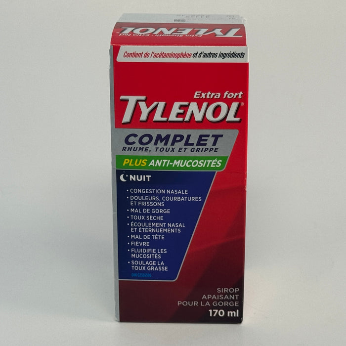 Tylenol Complete ES Cold/Cough & Flu Plus Mucous Nighttime 170 mL