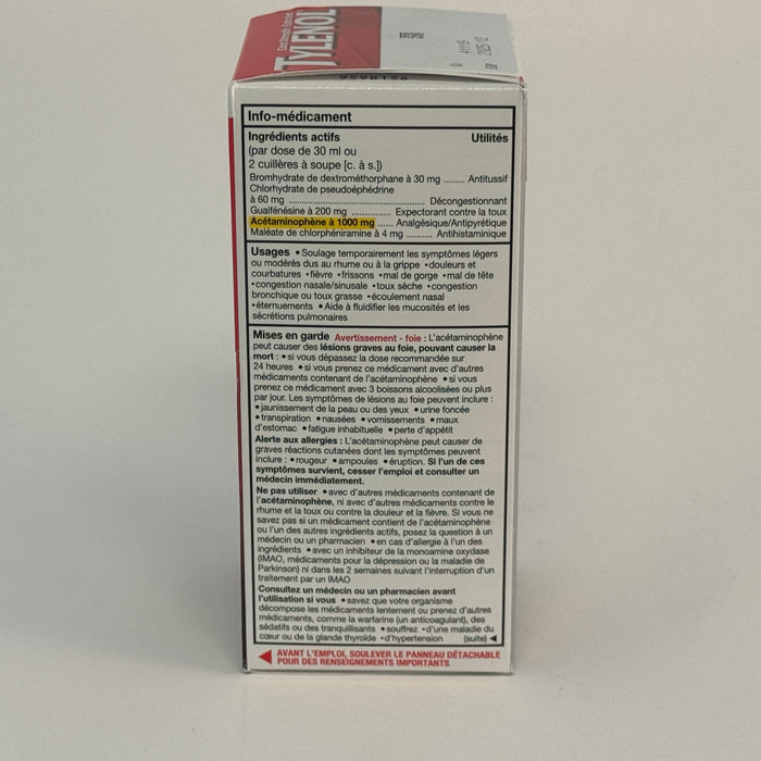 Tylenol Complete ES Cold/Cough & Flu Plus Mucous Nighttime 170 mL