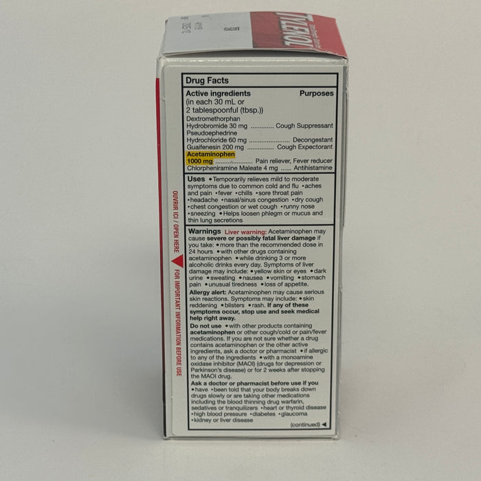 Tylenol Complete ES Cold/Cough & Flu Plus Mucous Nighttime 170 mL