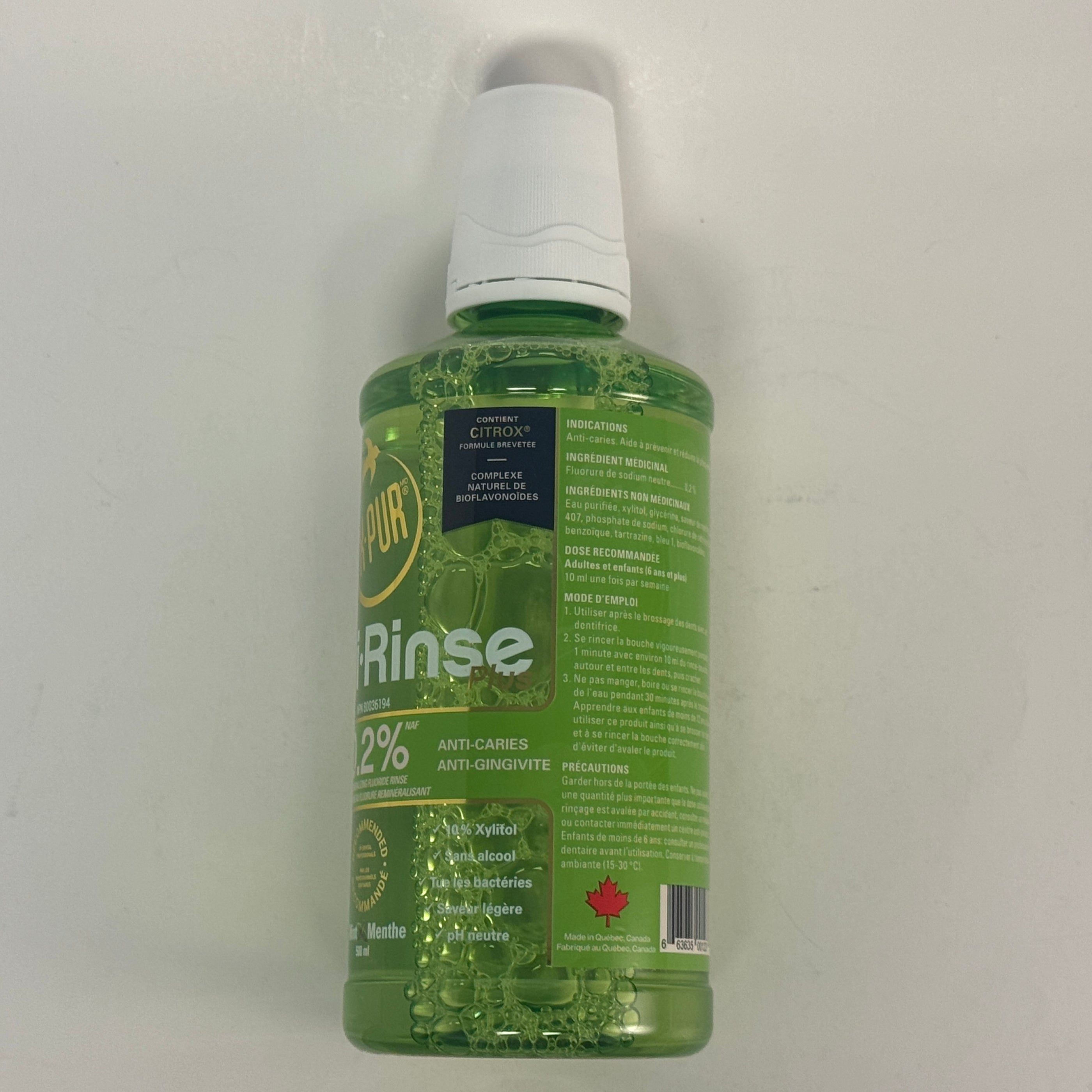 Opti Rinse Plus Mint X-PUR Opti Rinse, 0.2% Sodium Fluoride with 10% Xylitol 500 mL ...