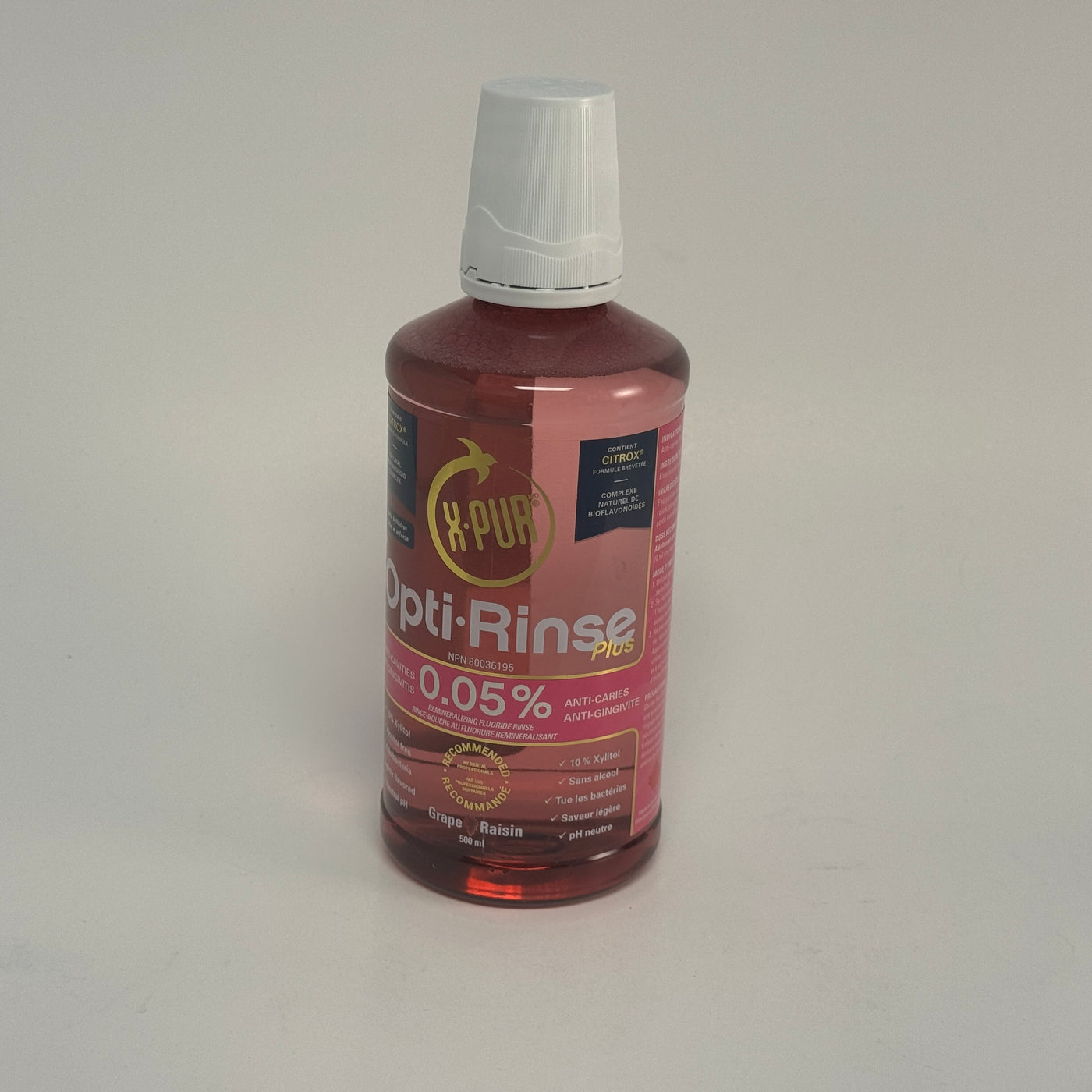 Grape X-PUR Opti Rinse 0.05% Sodium Fluoride with 10% Xylitol 500 mL ...