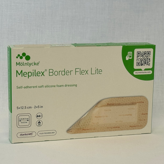 Mepilex Border Flex Lite, Assorted Sizes Available 4x5cm, 7.5x7.5cm, 10x10cm, 5x12.5cm, 15x15cm (5 per box)