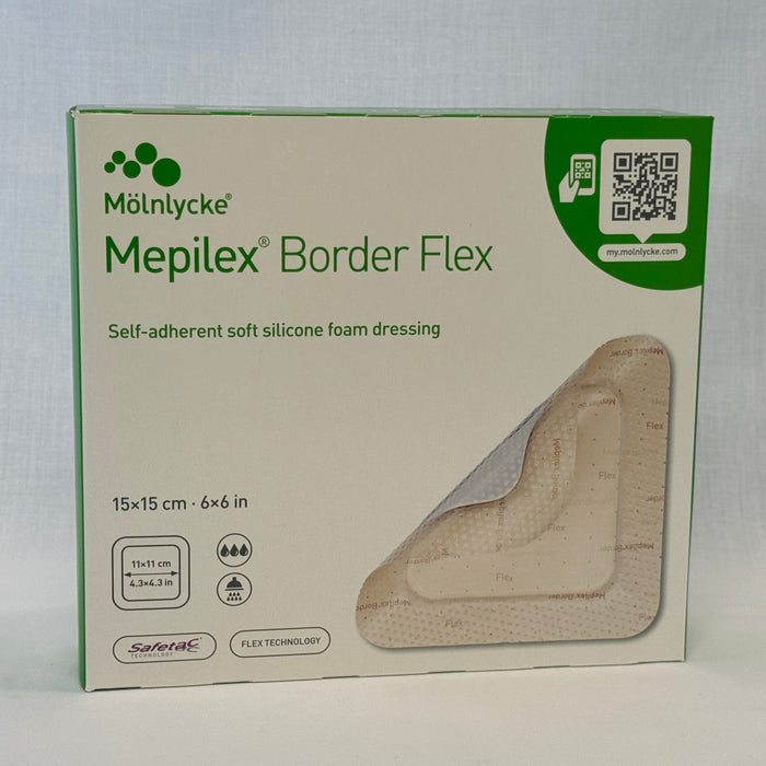 Mepilex Border Flex Dressing - Sizes 10x10cm, 12.5x12.5cm, 7.5x7.5cm, 15x15cm, 15x20cm, 10x20cm, 10x30cm Available, 10 Per Box