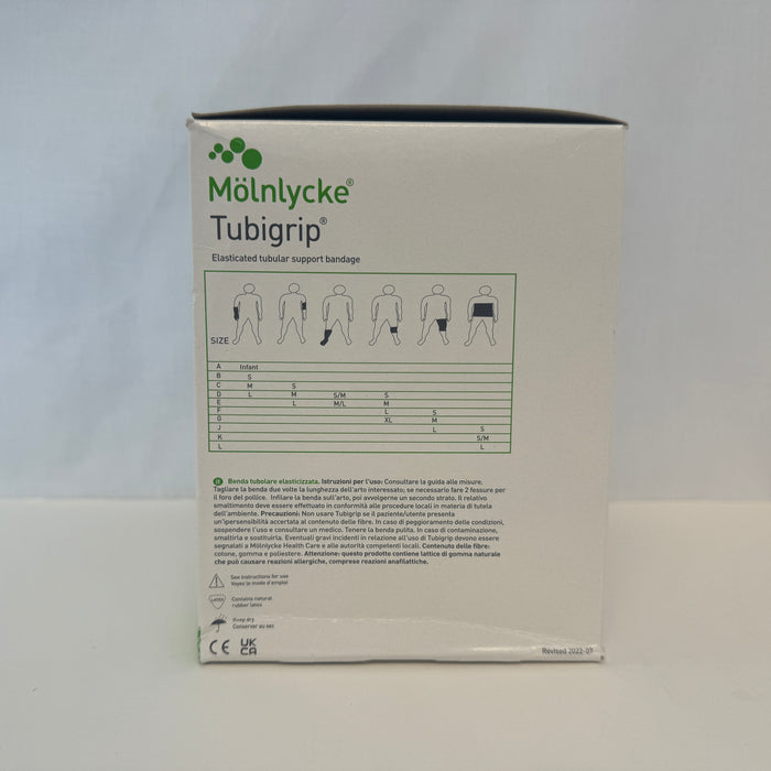 Tubigrip Bandages - Various Widths Available A,B,C,D,E,F,G,J, 10 Meter Lengths