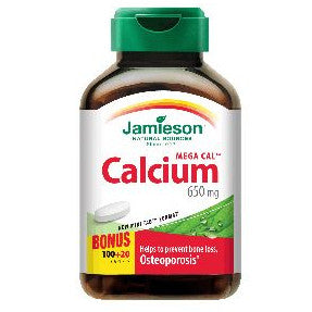 Jamieson Calcium Mega 650mg Bonus (100 + 20 Tablets)