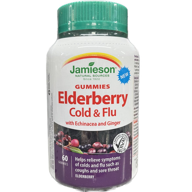 Jamieson Elderberry Cold & Flu, 60 Gummies