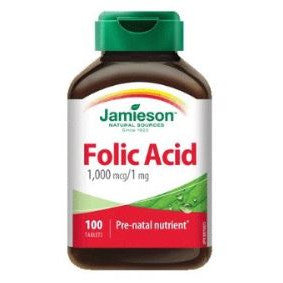 Jamieson Folic Acid 1000mcg/1mg (100 Tablets)