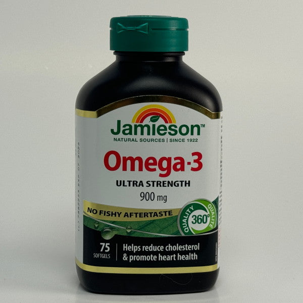 Jamieson Omega-3 900mg, Ultra Strength Softgels (75 Softgels)