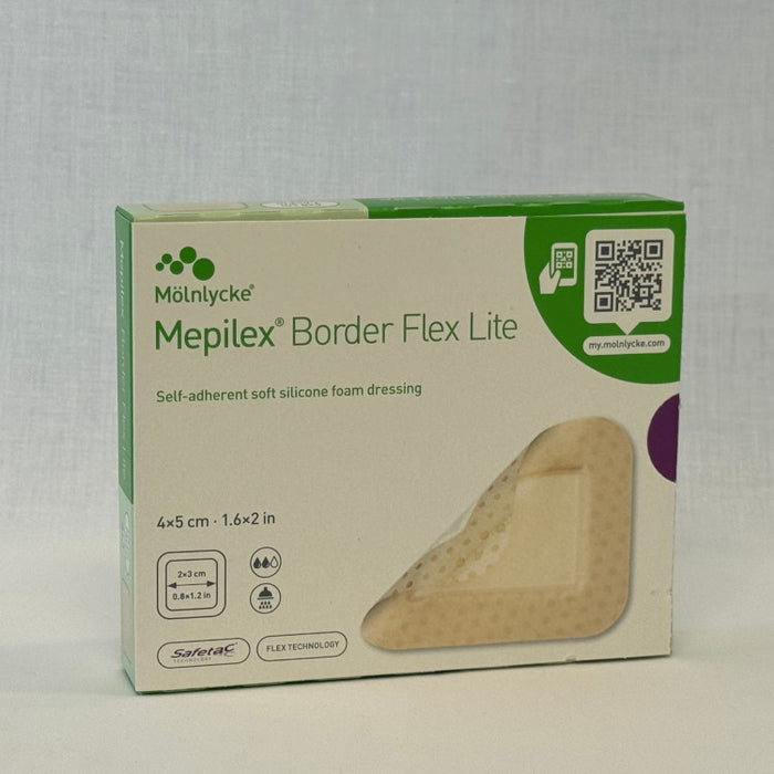 Mepilex Border Flex Lite, Assorted Sizes Available 4x5cm, 7.5x7.5cm, 10x10cm, 5x12.5cm, 15x15cm (5 per box)