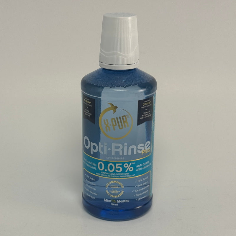Optio Rinse Mint X-PUR Opti Rinse 0.05% Sodium Fluoride with 10% Xylitol 500 mL ...