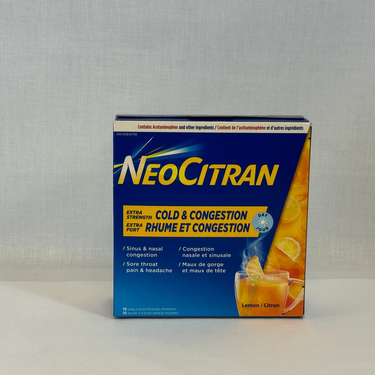 Neotran Cold Remedy NeoCitran Cold & Congestion Day, Lemon Flavored, Pouches - 10 — Ingram ...
