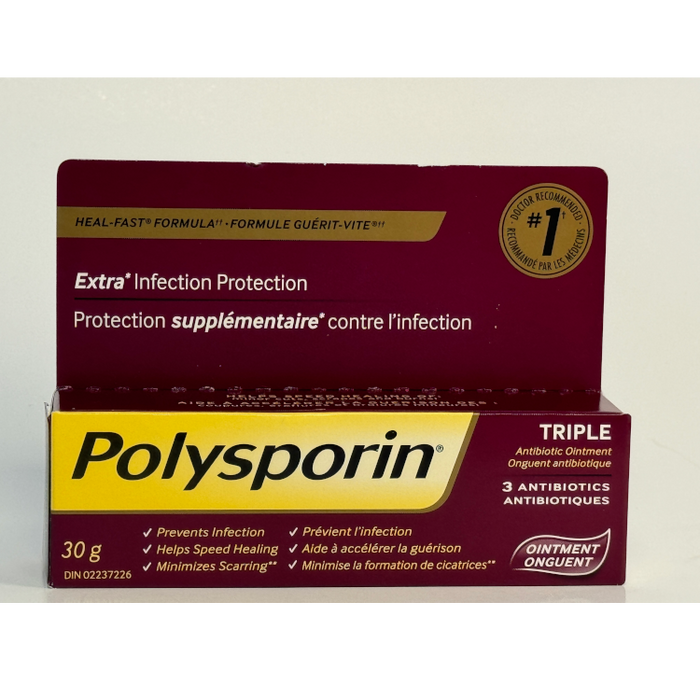 Polysporin Triple Antibiotic Ointment, Box Sizes Available 15g & 30g