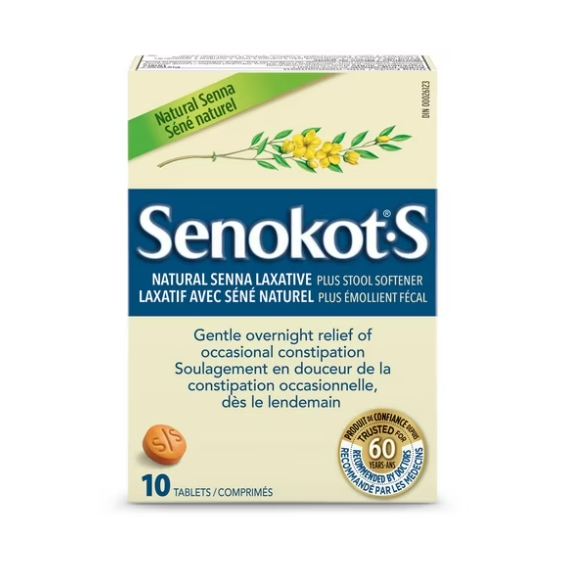 Senokot S Tablets, Box Sizes 10, 20 & 60 Tablets Available