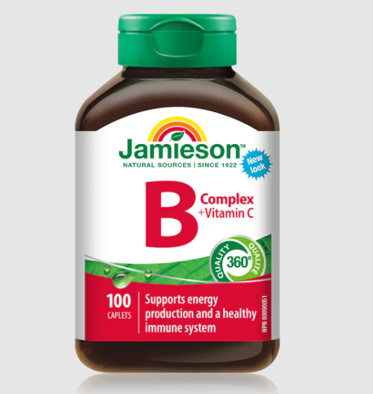 Jamieson B Complex + Vitamin C - 100 Tablets