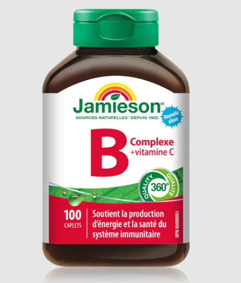 Jamieson B Complex + Vitamin C - 100 Tablets