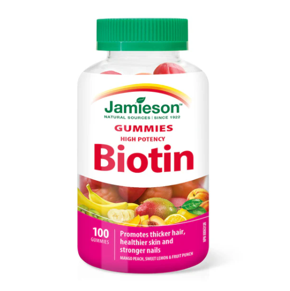 Jamies Biotin Gummies High Potency - Mango Peach, Sweet Lemon & Fruit Punch, 100 Gummies