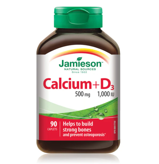 Jamieson Calclium 500mg with Vitamin D 1000 IU, 90 Caplets