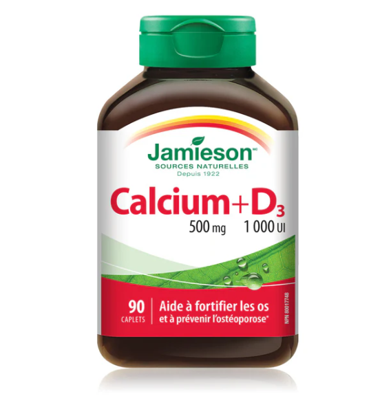 Jamieson Calclium 500mg with Vitamin D 1000 IU, 90 Caplets